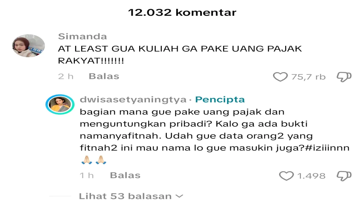 Dwi Sasetyaningtyas Balas Kritik Warganet soal LPDP “Bagian Mana Gue Pakai Uang Pajak?