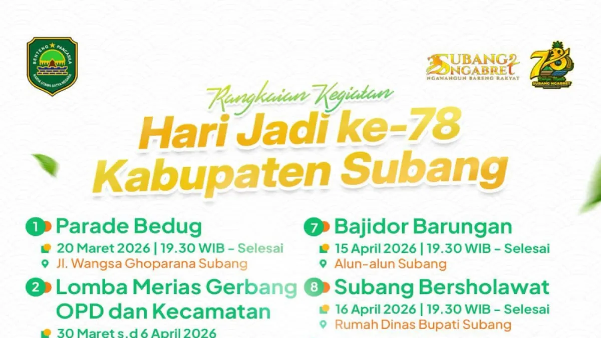 Rangkaian Acara HUT Kabupaten Subang ke-78 Masih Berlanjut, Ini Jadwalnya