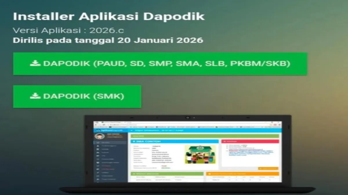 Dapodik Terbaru 2026.c Resmi Dirilis, Ini Link Unduh dan Cara Update