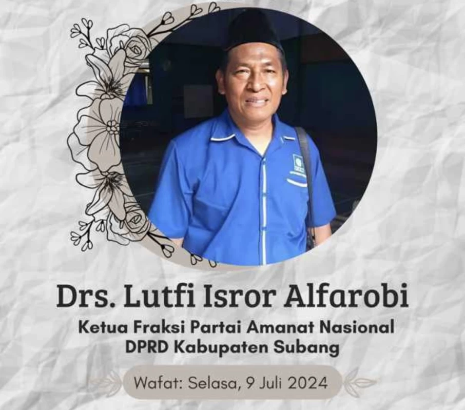 Politisi PAN Subang, H Lutfi Isror Meninggal Dunia