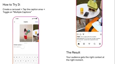 Fitur Caption Carousel Instagram: Caption Berbeda di Slide