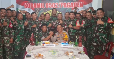 Kapolsek Pagaden Datangi Markas Koramil, Kolaborasi Jaga Kemamanan