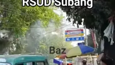 Asap Tebal Depan RSUD Subang, Diduga Berasal dari Korsleting Listrik