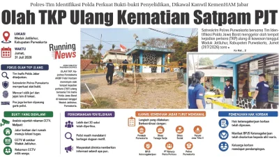 Olah TKP Ulang Kematian Satpam PJT II, Polres-Tim Identifikasi Polda Perkuat Bukti-bukti Penyelidikan, Dikawal Kanwil KemenHAM Jabar