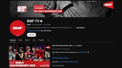 Cek Live Streaming Perempat Final Kejuaraan Dunia Badminton 2026 Resmi BWF