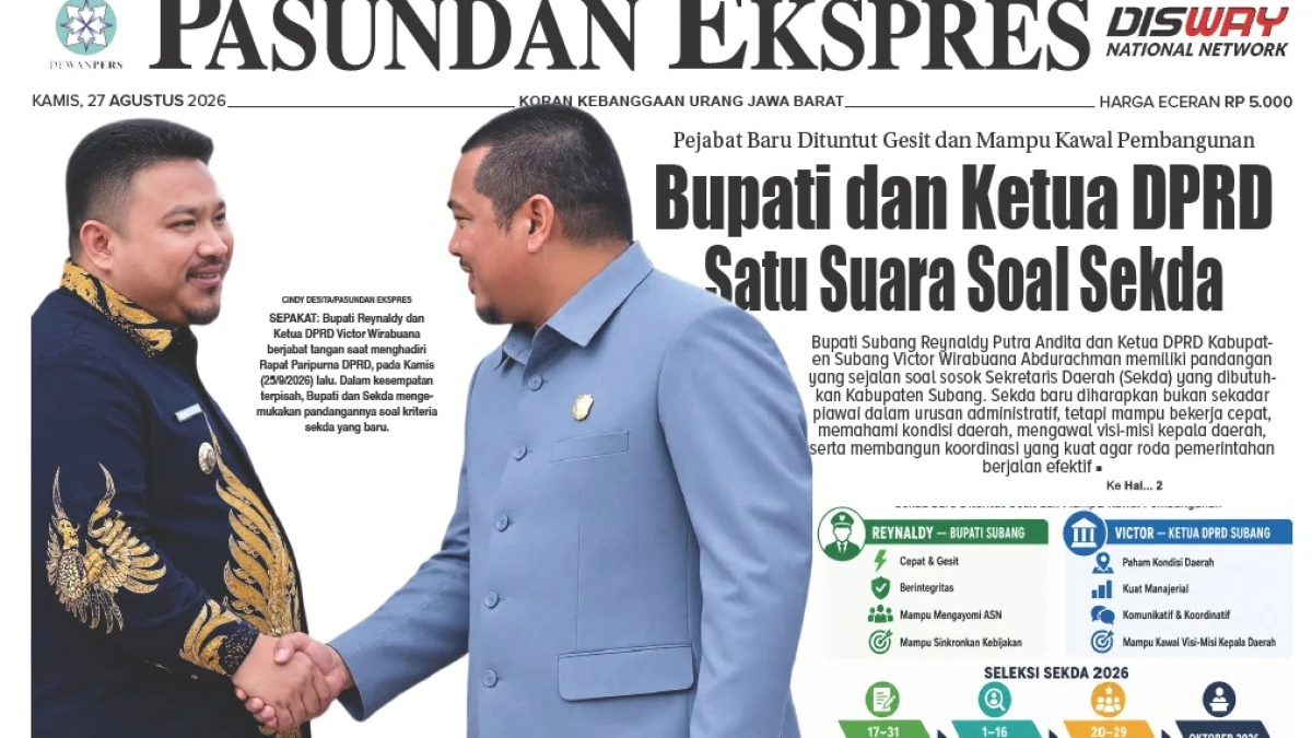 Bupati dan Ketua DPRD Subang Satu Suara soal Sekda Baru, Harus Kerja Cepat dan Bangun Koordinasi yang Kuat