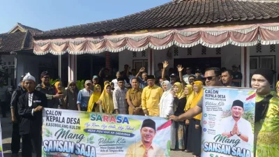 Daftar Calon Kades Kasomalang Kulon, Mang Sansan Diantar Ribuan Warga