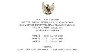 Total 26 Hari, Ini Daftar Libur Nasional dan Cuti Bersama Tahun 2027 beserta Link SKB 3 Menteri