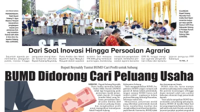Bupati Reynaldy Dorong BUMD Optimalkan Peluang Usaha di Subang