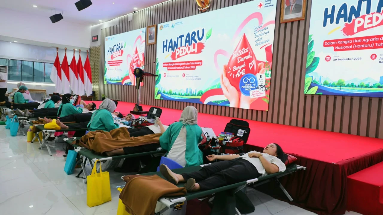 Gelar Aksi Peduli Sesama, Kementerian ATR/BPN Selenggarakan HANTARU Peduli Lewat Donor Darah