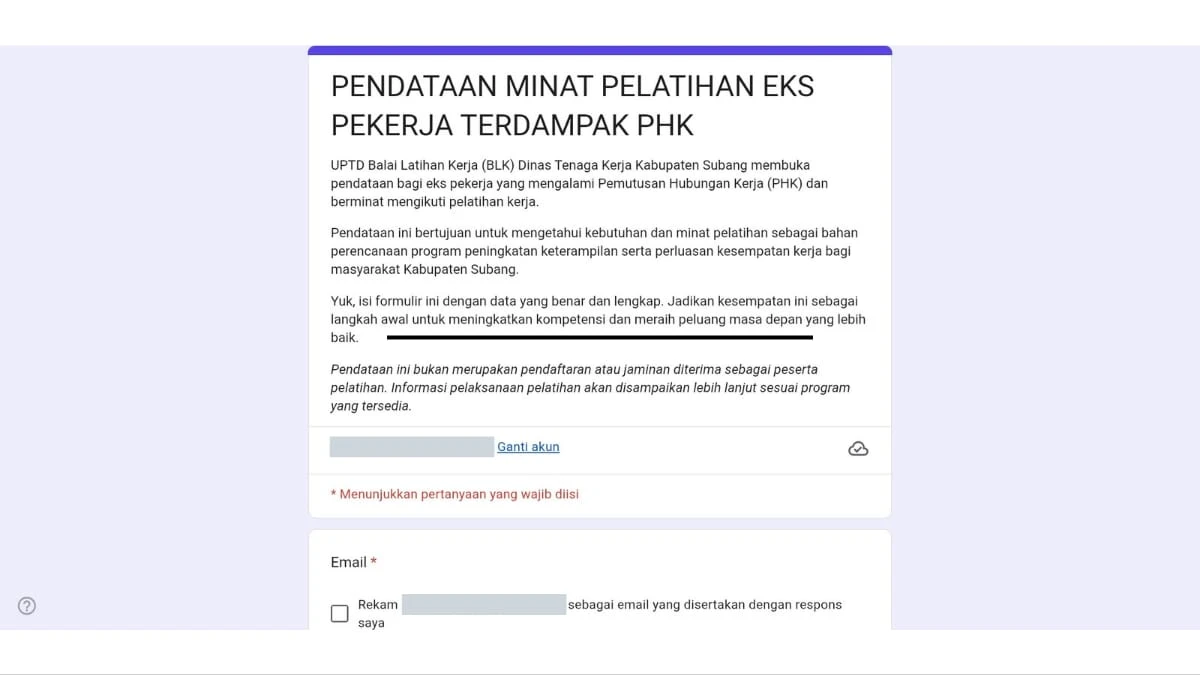 UPTD BLK Himpun Minat Eks Pekerja PHK Subang, Formulir Sudah Tersedia