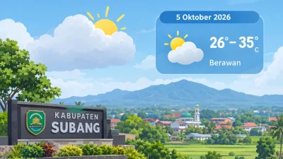 Prediksi Cuaca Kabupaten Subang 5 Oktober 2026: Berawan, Suhu hingga 35 Derajat Celsius