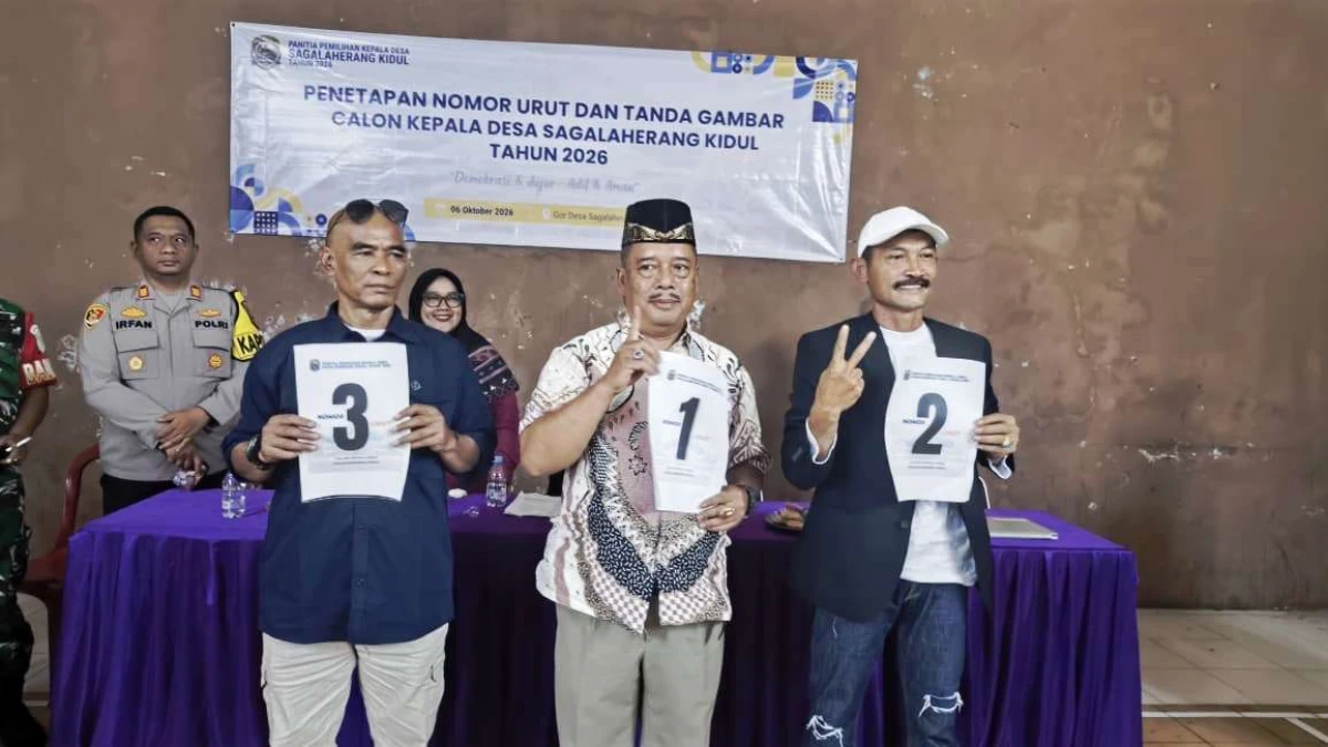 Diiringi Ribuan Warga, Endang Setiawan Dapat Nomor Urut 2 Pilkades Sagalaherang Kidul