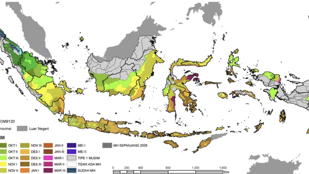 Musim Hujan 2026/2027 Mundur, BMKG Ungkap Penyebab dan Perkiraannya