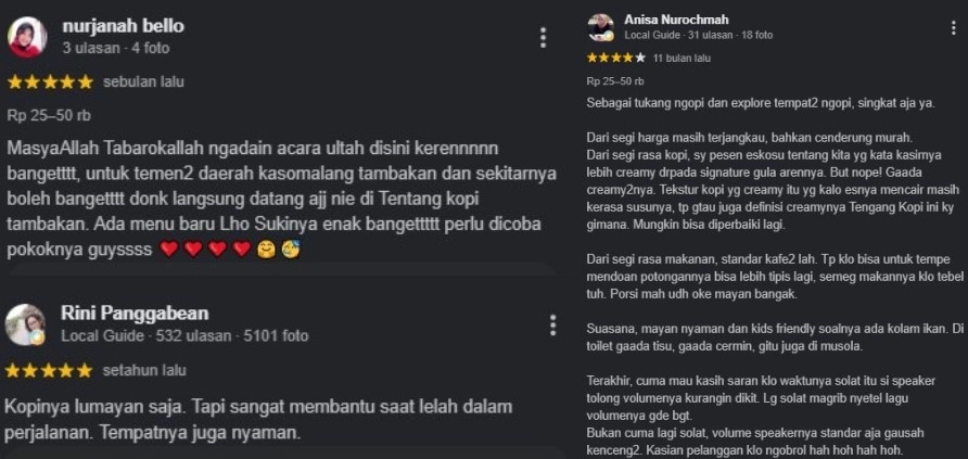 Ulasan Pelanggan di Google Maps