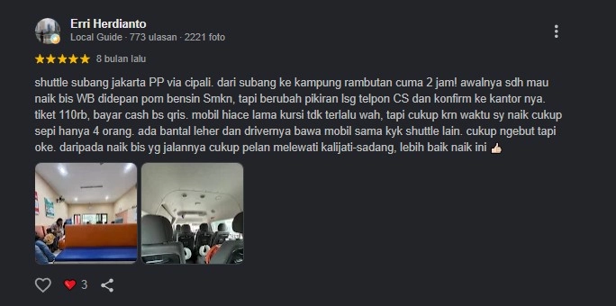 Ulasan Pengguna di Google Maps
