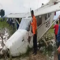 Pesawat GA8 Airvan Jatuh di Persawahan Karawang, Lima Awak Selamat
