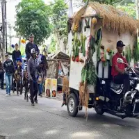 Ruwat Bumi, Warga Pusakaratu di Subang Pawai Alegoris dan Gelar Wayang Kulit