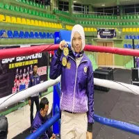 Mahasiswi STIESA Subang Raih Dua Medali Emas, Muaythai BK PORPROV 2025