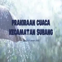 Predikasi Cuaca di Kecamatan Subang per 22-23 Januari 2026, Hujan Sedang Merata hingga Jumat