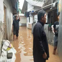 Kali Cigadung di Subang Meluap, Warga Desa Kamarung Kebanjiran