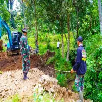 Kodim 0605/Subang Bangun Jembatan Penghubung di Desa Cikadu