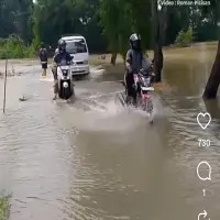 Jalan Penghubung Dua Desa di Ciasem Terendam Banjir, Warga Diminta Waspada