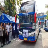 Lepas Peserta Mudik Gratis, Bupati Purwakarta: Tradisi Yang Hadirkan Kebahagiaan, 150 Pemudik Gunakan 4 Bus