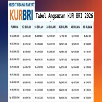 Tabel KUR BRI 2026 Terbaru, Ini Jumlah Pinjaman dan Cicilan Lengkapnya