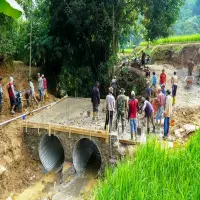 Bangun Jembatan, Kodim 0605/Subang Permudah Akses Warga Cimenteng