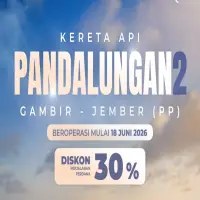 KAI Luncurkan KA Pandalungan 2 Rute Gambir-Jember, Ada Diskon 30 Persen