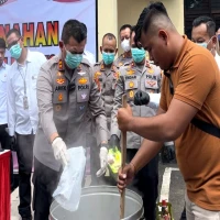 Polres Subang Musnahkan Barang Bukti Sabu 5,14 Kg