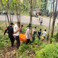 Mayat Pemuda Tergantung di Pohon Karet Buat Geger Warga Cijati Maniis Purwakarta