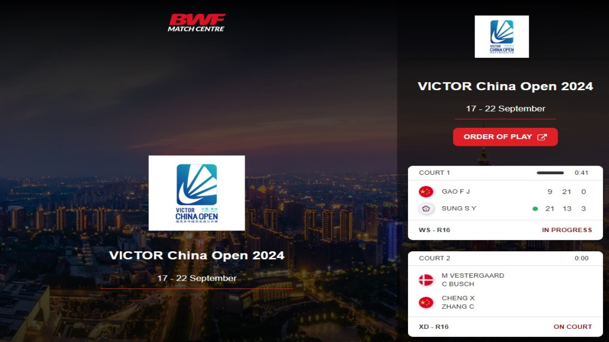 Live Score China Open 2024. (Sumber Gambar: Screenshot via BWF Match Centre)