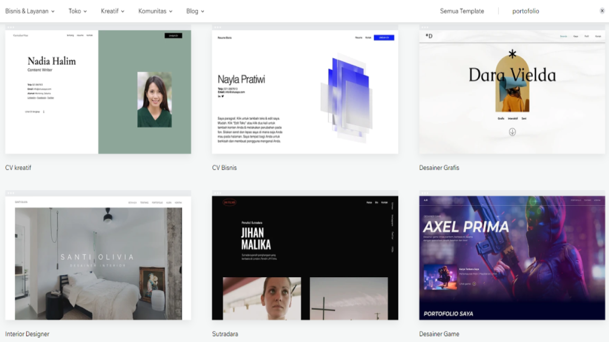 Rekomendasi 7 Website Portofolio Gratis untuk Menampilkan Karya Terbaikmu(id.wix.com)