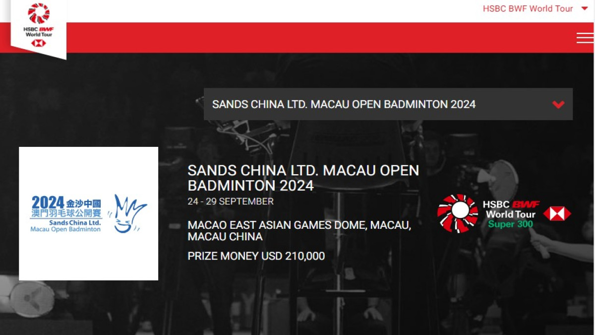 Macau Open 2024. (Sumber Gambar: Screenshot via BWF Fansite)