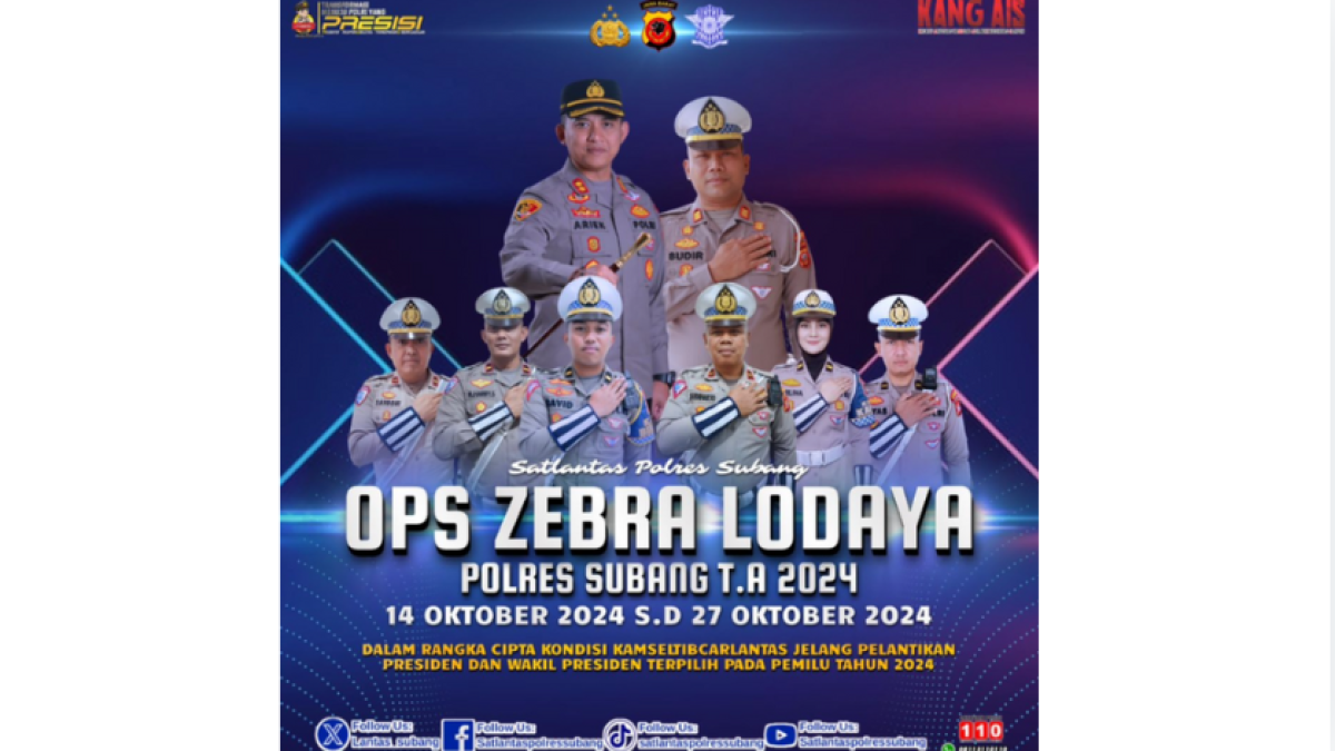 Polres Subang Siap Laksanakan Operasi Zebra Lodaya 2024, Catat Tanggalnya!