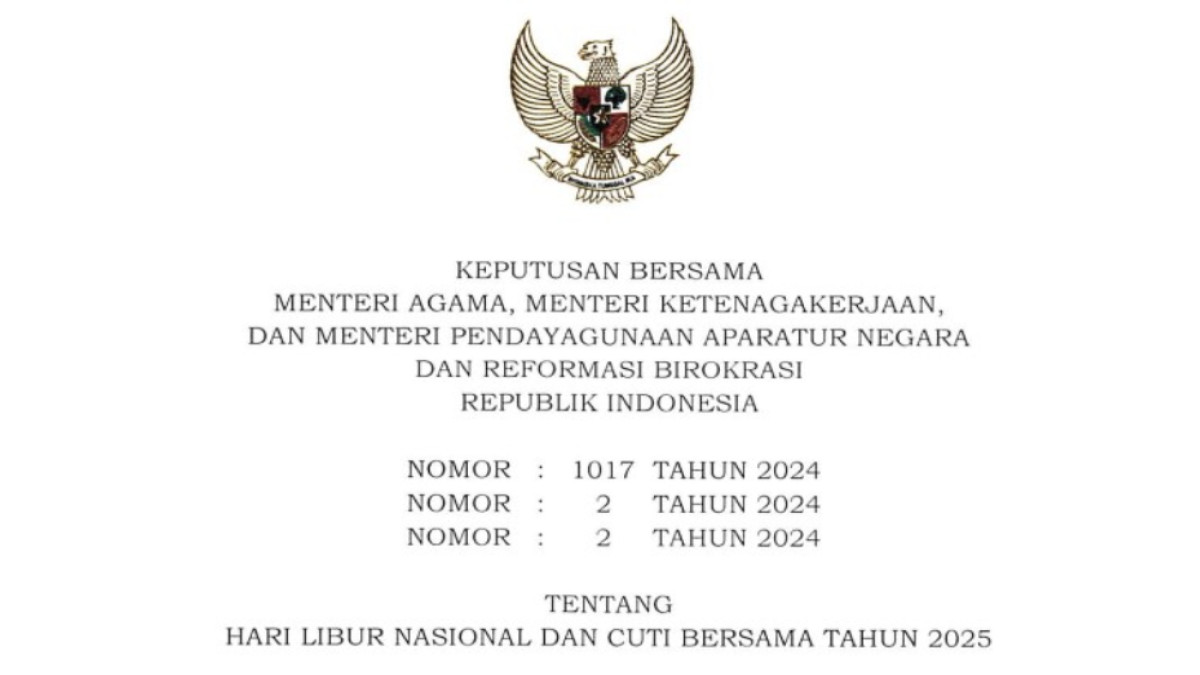 Catat Sekarang! Ini Daftar Hari Libur Nasional dan Cuti Bersama 2025 beserta Link PDF SKB 3 Menteri