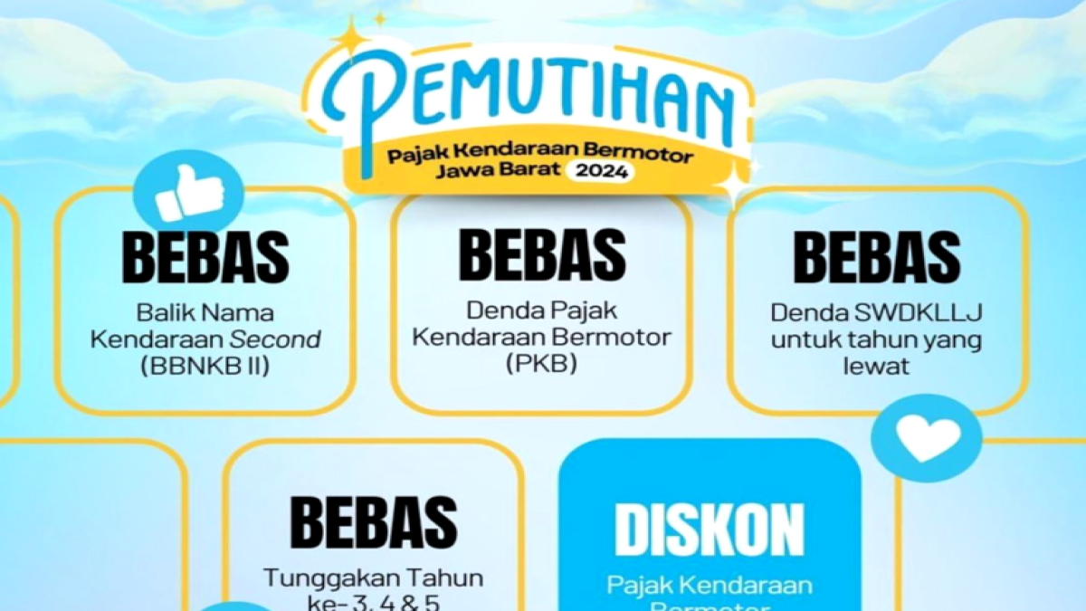 Program Pemutihan Pajak Kendaraan di Jawa Barat, Diskon hingga 4% untuk Pembayar Pajak Teladan