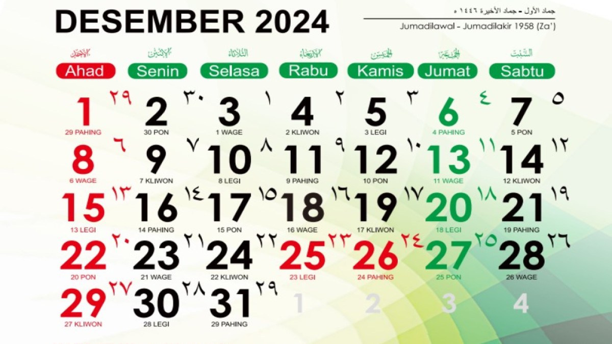 Daftar Hari Libur dan Cuti Bersama Desember 2024, Catat Tanggalnya!