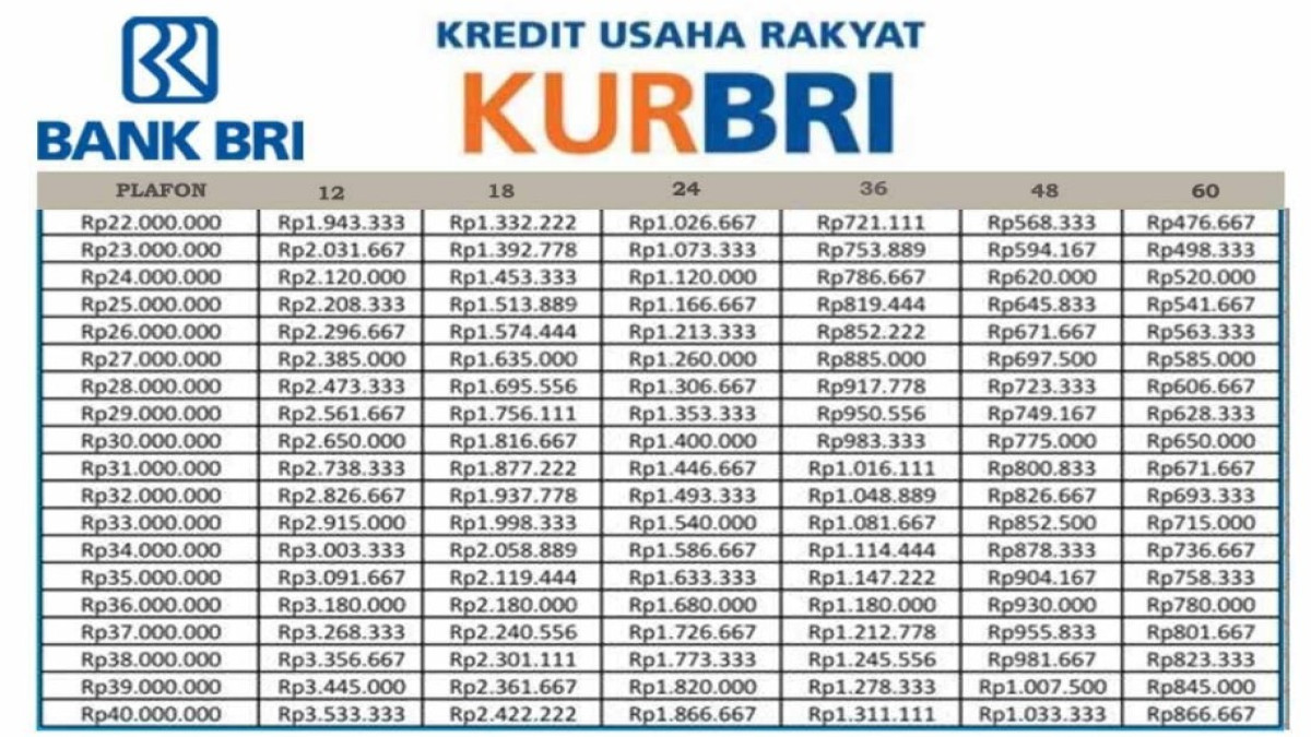 Simulasi Angsuran KUR Bank BRI Terbaru 2024: Bunga Rendah dan Persyaratan yang Mudah