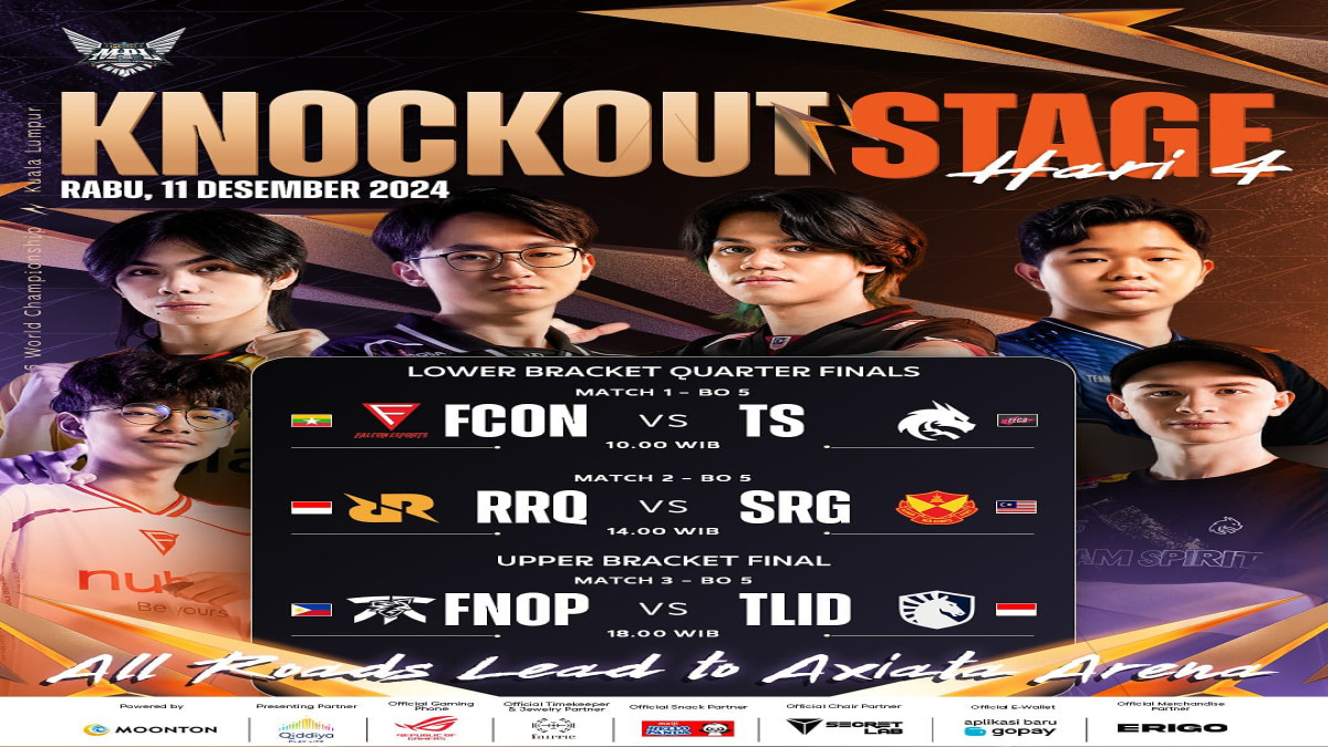 Jadwal M6 Mobile Legends Knockout Stage