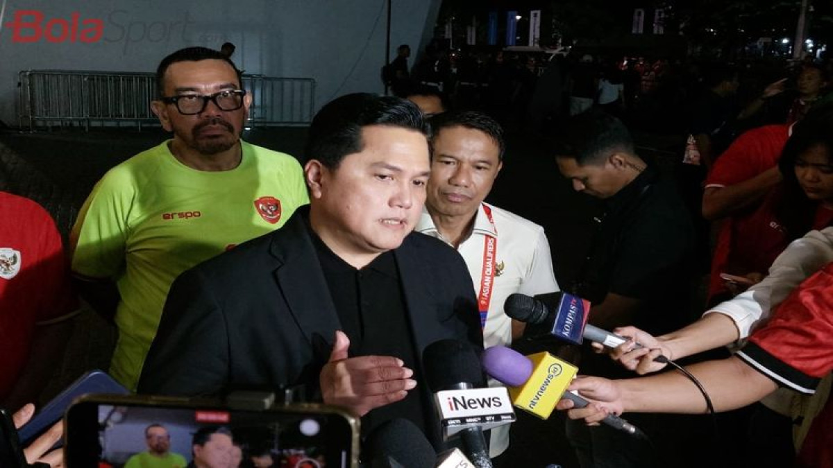 Erick Thohir Akui Hasil Imbang Timnas Indonesia Lawan Laos di ASEAN Cup 2024 Tak Sesuai Harapan (WILA WILDAYANTI/BOLASPORT.COM )