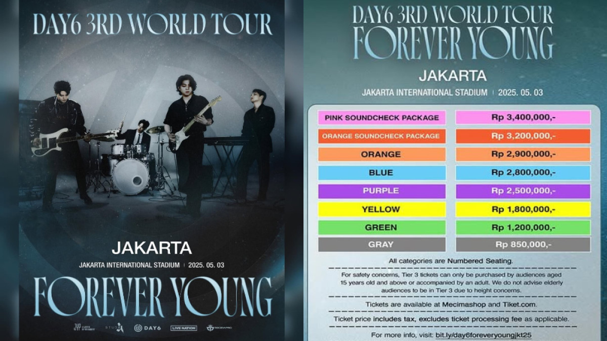 DAY6 Bakal Gelar Konser Lagi di Jakarta Mei 2025, Ini Daftar Harga Tiketnya!