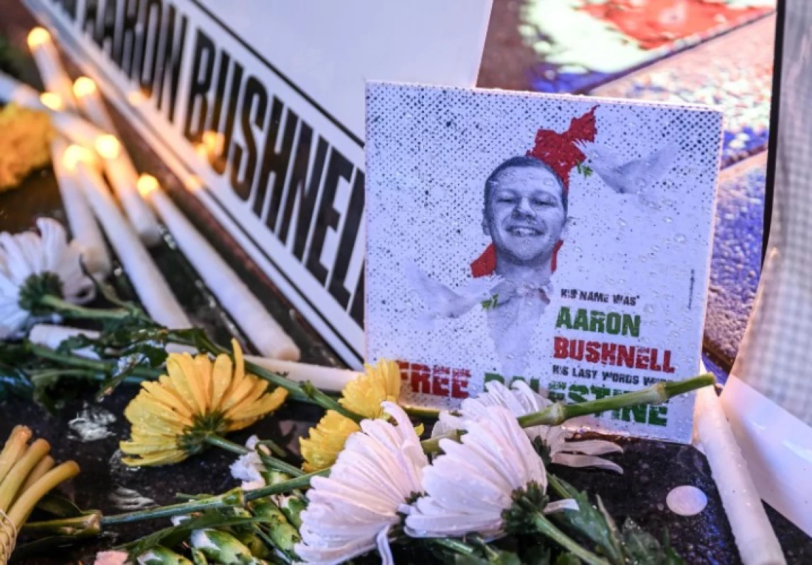 Isi Surat Wasiat Aaron Bushnell yang Tewas Bakar Diri. (Sumber Foto: AKTAS/ANADOLU/GETTY IMAGES)