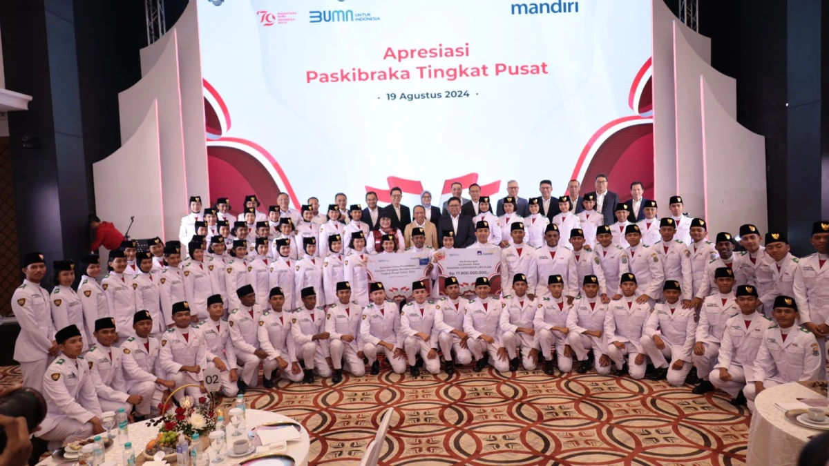 Wakil Kepala BPIP Dr. Rima Agristina, S.H., S.E., M.M. menyampaikan terima kasih kepada Bank Mandiri yang telah memberikan apresiasi kepada Paskibraka Tingkat Pusat Tahun 2024.