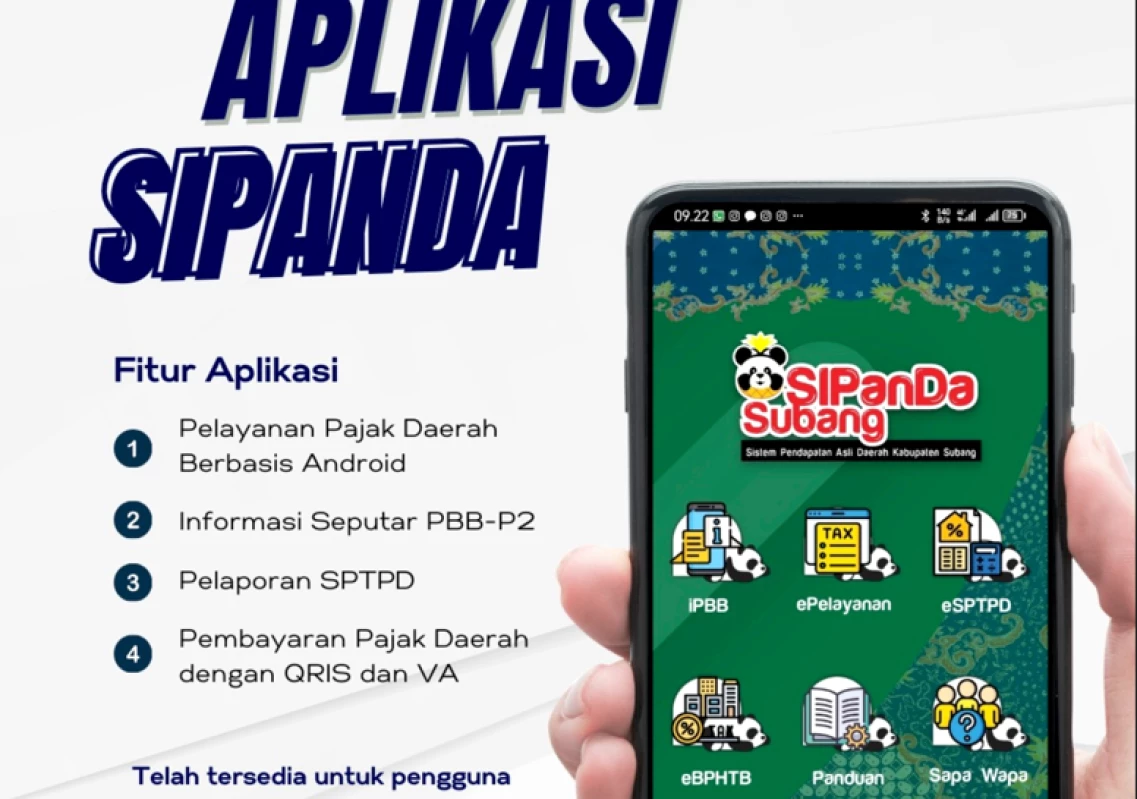 Cara Bayar Pajak Daerah di Aplikasi SiPanDa Subang