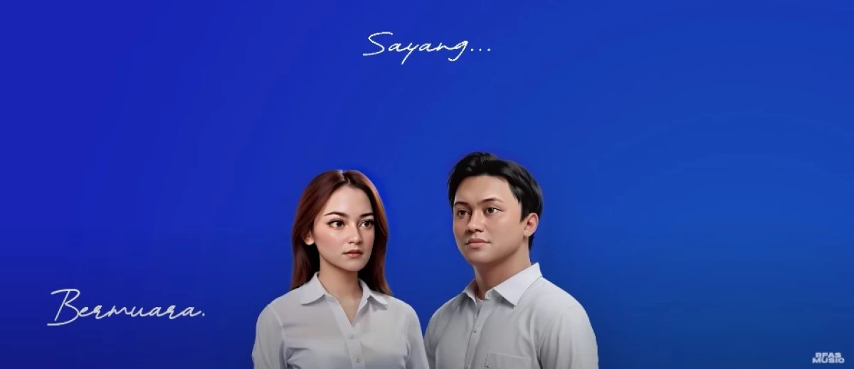 Lirik Lagu Bermuara - Rizky Febian dan Mahalini Raharja. (Sumber Gambar: Screenshot via Youtube Rizky Febian)