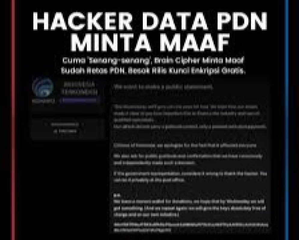 Kelompok Hacker Brain cipher Minta Maaf dan Soroti Keamanan Siber Pemerintah