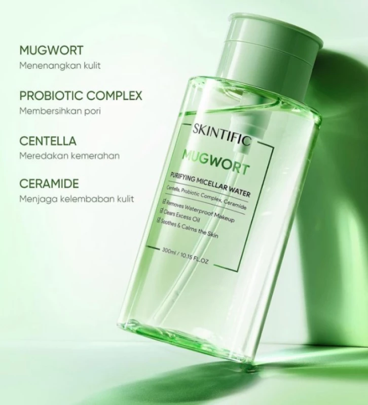 Review Micellar Water Skintific Mugwort. (Sumber Gambar: Shopee/Minibugs.Kpop)